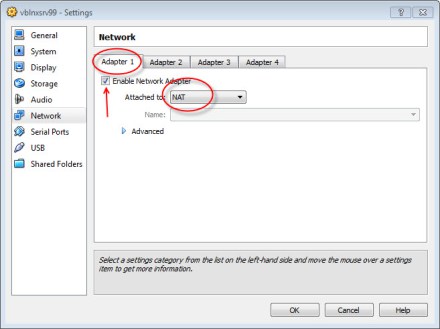 vboxnet03 Configure eth0 as default NAT